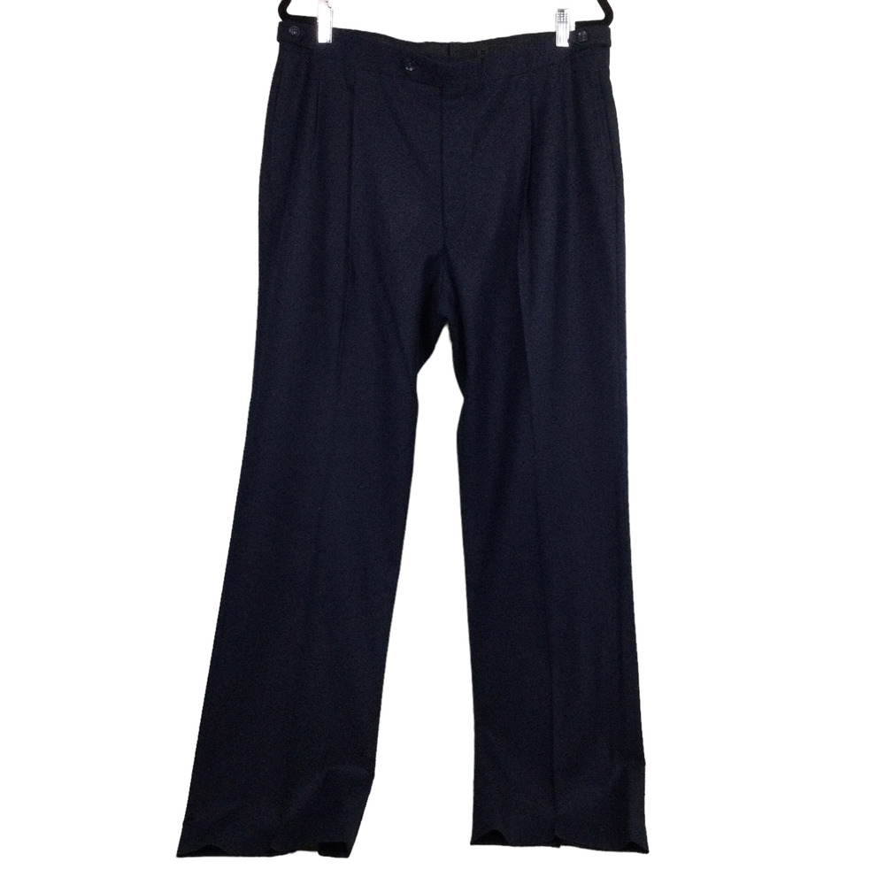 VTG Burberrys' Barneys NY Navy Pleated Creased Wool Pants Men's Size 36/33